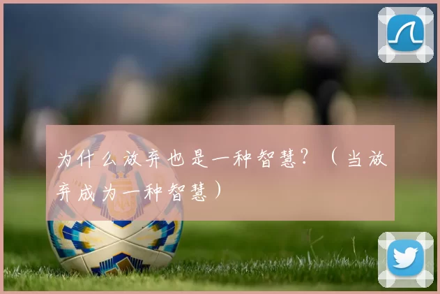 为什么放弃也是一种智慧？（当放弃成为一种智慧）